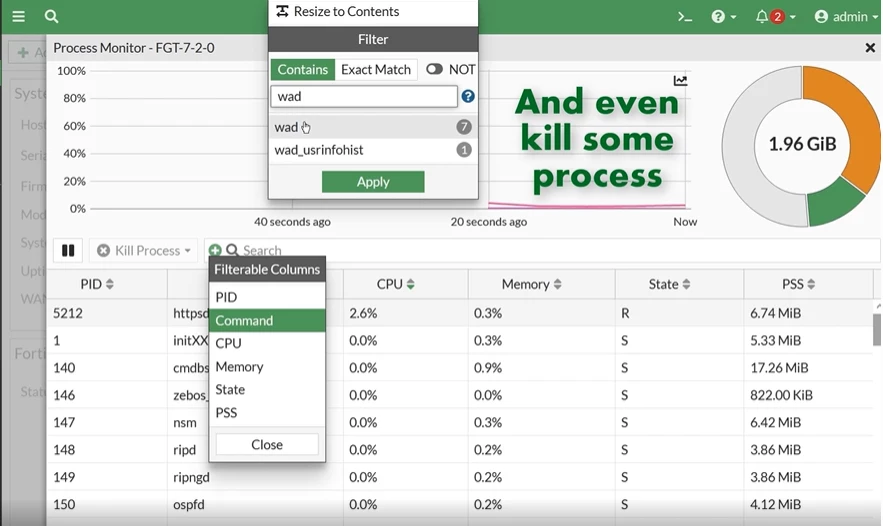 Fortios Gui Technical Tip: New 'diagnose sys top' process monitor in the GUI ...